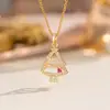 Europeu e Americano Transfronteiriço Novo Papai Noel Árvore de Natal Microincrustado Esmalte Gotejado Colar Meninas Natal Outono e Inverno Corrente da Clavícula