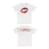 Estilo Americano de Calle Transfronterizo Estampado de Labios Estampado de Rosas Manga Corta Inst Manga Larga y Corta Mujer Retro Holgado Chica Picante Tops Al por Mayor