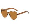 Gafas de sol con forma de corazón de melocotón gelatina para mujer sin montura una pieza Gafas marinas gafas de amor gafas lindas divertidas venta al por mayor