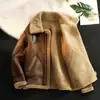 Chaqueta de Invierno para Hombre, Holgada, Moderna, Marca, Forrada de Polar, Algodón Grueso, con Cuello de Piel, Abrigo de Gamuza de Lana de Cordero