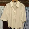 Camisa Listrada Feminina Estilo Japonês Elegante com Gola Meia Aberta / Camisa de 7 Mangas Camisa para Ar Condicionado 482824/487527/487528