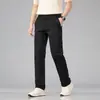 Calças de Seda Gelada para Homens Jovens e de Meia-Idade, Estilo Verão, Calças Sociais Retas Slim Fit, Calças Casuais de Moda de Alta Qualidade Estilo Pai