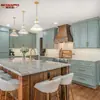 Gabinetes Americanos de Madera Maciza de Fábrica Personalizados para Toda la Casa Gabinetes de Cocina Europeos de Comercio Exterior Color Sólido Pintura Francesa Clara Gabinetes Integrados
