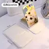 Espejo pequeño para llevar contigo, sencillo de mano para escritorio de dormitorio, super mini para estudiante, portátil, plegable, espejo de maquillaje