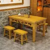 Conjunto de Mesa e Cadeiras para Fast Food em Madeira Maciça Chinesa Mesa e Cadeiras para Restaurante de Macarrão Lanchonete Mesa e Cadeiras de Jantar com Escultura Antiga Mesa e Cadeiras de Jantar para Churrasco e Hot Pot