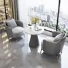 Juego de sofá de un asiento y mesa de centro para recepción de hotel, sala de reuniones de clientes, oficina de ventas, salón de belleza, centro comercial, mueble de sala de exposición, gama alta