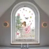 Pegatina de Ventana para Gato Bailarina Rosa D23149 para Decoración de Puerta de Vidrio de Ventana, Pegatina Estática para Vidrio, Visible por Ambos Lados