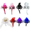 Direto da fábrica adorno de cabeça brinquedo boneca chapéu vestido Princesa acessórios de cabelo rede flor galo 6 centavos Bebê 7cm chapéu de animal de estimação