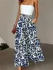 Pantalones de pierna ancha Amazon para mujer 2026 Verano Sueltos de cintura alta con cordón Estilo fino Artístico Versátil Casual Largos Estilo Retro