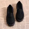 Transfronterizos Primavera y Otoño Nuevo Estilo Británico Zapatos Pequeños de Cuero de Un Paso para Mujer Mocasines Retro de Suela Gruesa Zapatos Casuales de Un Solo Color Venta al por Mayor