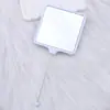 Nuevo Espejo de Maquillaje Cuadrado Portátil DIY Espejo con Abalorios de una Cara Espejo Portátil para la Apariencia de las Niñas