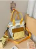 Bolsa de Mão com Design Color-Blocking Dopamina, Bolsa Transversal Leve para Esportes ao Ar Livre, Bolsa de Viagem Pai-Filho, Bolsa Transversal Leve