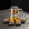 Nova xícara infusora de chá elegante de Liuxiang, xícara de vidro com separação de chá e água, xícara infusora de chá de grande capacidade, conjunto de preparo de chá totalmente automático