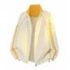 Chaqueta deportiva de dos tonos con cuello alto y cierre de cremallera, chaqueta corta versátil casual nueva de primavera y otoño para hombres y mujeres