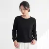 Suéter de tricô de algodão 100% puro de alta qualidade para mulheres, design versátil para outono e inverno, caimento solto, peça básica de manga longa