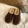 Zapatos de Algodón Gruesos con Suela Gruesa y Terciopelo de Invierno para Mujer, Uso en Exteriores, Mocasines Resbaladizos Esmerilados para Hombre Perezoso, Aumentadores de Altura, Cálidos, Pantuflas de Algodón para la Nieve