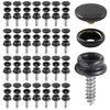 Em estoque, entrega rápida: 30 conjuntos de parafusos de aço inoxidável de 15 mm de quatro cores, botões de pressão brancos grandes, botões ocultos, conjuntos de botões de pressão de quatro partes de cobre metálico