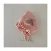 Chapéu de Malha com Proteção para Orelhas para Bebê Outono e Inverno Meninas com Cordão na Borda Chapéu Princesa Chapéu Quente Baotou Chapéu de Flor Feito à Mão