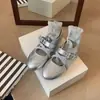 Primer Encuentro Zapatos de Ballet Mary Jane Planos con Tira Cruzada Puntiagudos Redondos que Aumentan la Altura 4.5cm Juveniles para Mujer