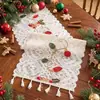 Camino de mesa de encaje tejido transfronterizo para Navidad, súper ventas navideñas SHEIN Amazon, decoración de mesa de comedor, rectangular para festivales