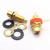 Enchufe RCA Lotus chapado en oro a juego con asiento madre Asiento madre RCA cable de soldadura Conversión de enchufe RCA audio altavoz rojo y negro