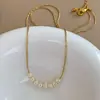 Nuevo Collar de Perlas Exquisito de Moda Retro Simple Lujo Ligero Nicho de Gama Alta Temperamento Cadena Versátil para Clavícula Pequeña