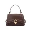 Bolso de mano pequeño cuadrado nuevo de moda otoño estilo retro con un diseño simple y elegante, con cierre de broche y adecuado para llevar cruzado, al hombro o en la mano.
