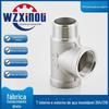 Dentes internos e externos em aço inoxidável 304/316 TEE reduzindo o conector de tubo TEE de fio interno e externo TEE F-F-M