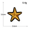 Patch Bordado de Computador Estrela de Cinco Pontas Pequeno Patch de Tecido Bordado com Fio Dourado e Prateado com Suporte Adesivo para Roupas Patch Sem Costura Venda por Atacado