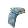 Manta Casual Estilo Moderno Azul Claro Acolchada de Burbujas con Borde de Felpa Cubierta para Habitación con Aire Acondicionado Artículo Único Manta para Siesta en la Oficina