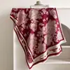 Bufanda jacquard de peonía y mariposa francesa para otoño e invierno para mujer, bloques de color vintage, cachemira sintética, engrosada, cálida, con flecos, chal de doble cara
