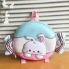 Mochila de dibujos animados con forma de conejo y caramelo para niños y niñas, con un diseño de color contrastante y un patrón de cáscara de huevo, un nuevo estilo de mochila pequeña para niños de preescolar