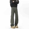 Pantalones Cargo Leñador Acampanados Estilo Americano para Hombre, Diseño High Street de Primavera y Otoño, Marca Trendy Cleanfit Pierna Recta Casual Pantalones Largos