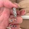 Anillo de Encaje Romboidal de Lujo Ligero con Diamante Brillante de Circonita para Mujer, Apertura Ajustable, Nicho, Moda de Gama Alta, Versátil, Nueva Joyería