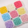 Cuentas Redondas de Pintura Acrílica Coloridas de 6 mm Pulsera DIY Hecha a Mano Collar Accesorios de Joyería Material Cuentas Sueltas