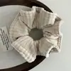 Goma para el pelo estilo perezoso coreano, cálida y sencilla, de punto, con cintura fruncida ajustada para mujer, alta elasticidad, para coleta grande