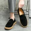 Mocasines Transfronterizos para Hombre 2024 Primavera y Otoño Nuevos Zapatos de Tabla Esmerilada con Suela de Carne para Hombre Zapatos Perezosos de Frijol sin Cordones