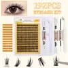 Venta Caliente Transfronteriza 120 Racimos de Pestañas Postizas Naturales Curvadas C 8-16 mm Injerto Segmentado DIY Pestañas Individuales Gruesas y Rizadas