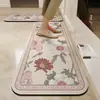 Tapete de piso para cozinha vintage, antiderrapante, resistente a óleo, lavável, resistente à sujeira, resistente ao desgaste, absorvente de água, secagem rápida, tapete de piso de terra de diatomáceas