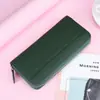 Cartera de Monedas de Cuero Genuino con Cremallera y Parches de Cuero con Grano de Lichi Porta Monedas de Amazon Bolso de Mano Antirrobo para Documentos de Identidad