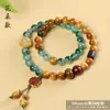 Pulsera de Material Antiguo de Ciprés de Acantilado Taihang Estilo Étnico Pulsera de Madera Juguete Escultura en Madera Cuentas Budistas Pulsera de Cuentas de Oración Wenwan Mayoreo