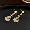Brincos de pérolas de zircônio com agulha de prata em liquidação, moda retrô, brincos de alta qualidade, brincos solitários, captador elegante, viva elegante