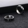 Anillo Creativo Giratorio Estilo Simple Europeo y Americano Números Romanos para Hombre Acero Inoxidable Anillo de Moda Agresivo Anillo