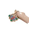 Accesorios de Cheongsam Estilo Chino Carpa Esmaltada Candado Ping An Incrustado con Ágata Calcedonia Natural Collar Vintage para Mujer