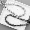 Collar Nuevo Acero de Titanio Apilado Plata Rota Europeo y Americano Diseño Nicho Cálculo Biliar Negro Estilo Hip-Hop Cadena Clavícula Collar Trendy
