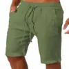 Calças masculinas folgadas de algodão e linho com cordão, cor lisa, para uso casual, ideal para corrida e esportes, modelo Wish Export da Amazon em 2025.