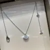 Collar de Vestido Baojia Más Vendido para Mujer, Chapado en Oro Rosa de 18 Quilates, Colgante de Forma de Abanico de Alta Gama Incrustado con Diamantes, Cadena para Clavícula, Regalo para Novia, Estilo Ins