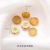 Accesorios de cobre chapados en oro de 24 quilates, exquisitos accesorios huecos calados, componentes de joyería hechos a mano para DIY, pulsera collar de calabaza