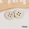 Combinación Madera Pequeño Micrófono Pez Pequeño Redondo Botón de Doble Agujero Pulsera Pendientes Joyería DIY Accesorios Hechos a Mano Otro