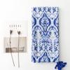 Ropa de estilo nacional con bufanda de mano de algodón y lino azul y blanco porcelana azul flor vintage bufanda de hilo de Bali chal de viaje